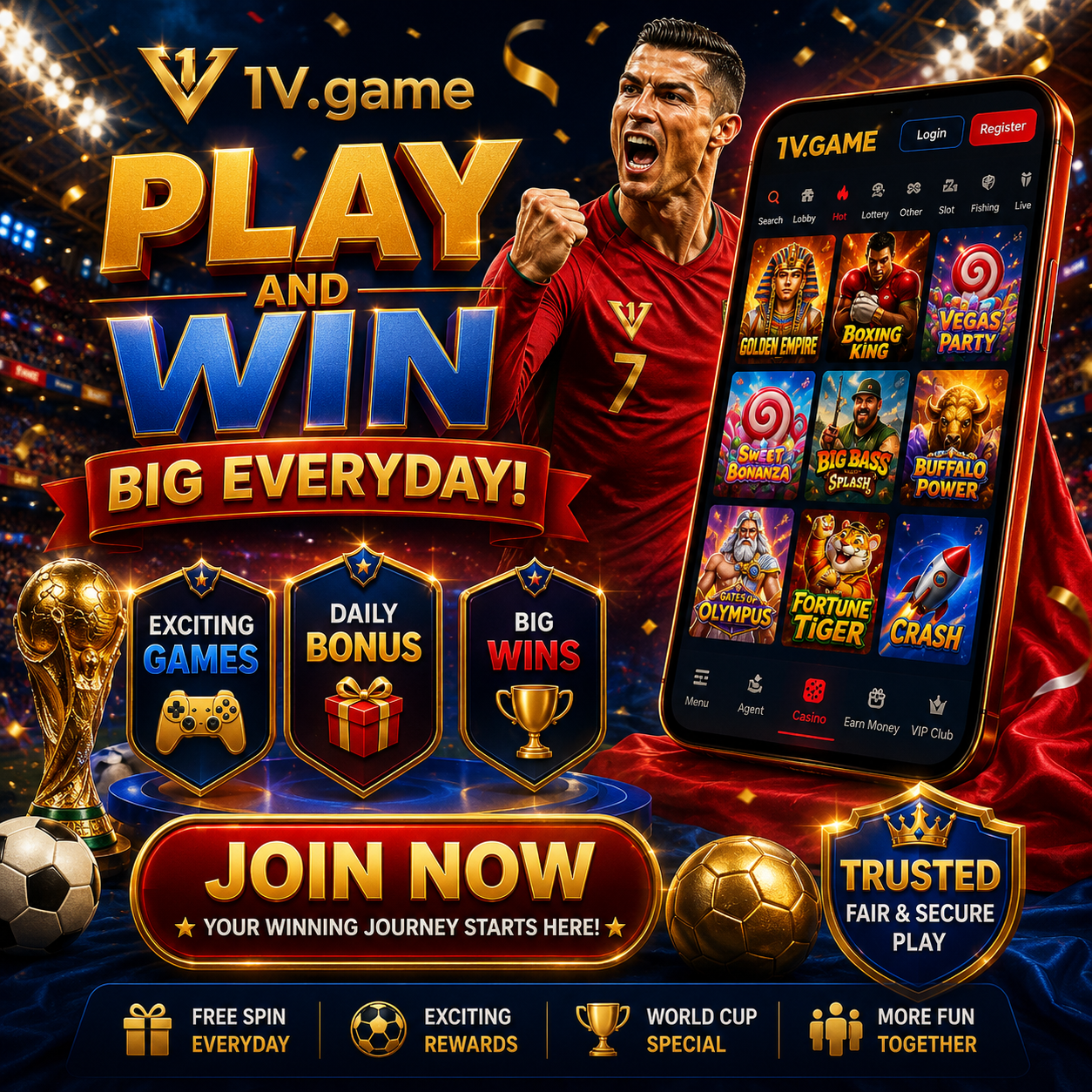 royal play and win mobile poster